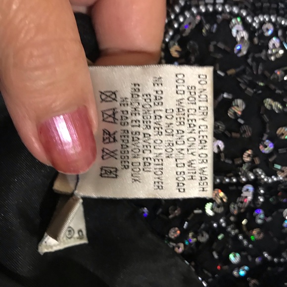 Adrianna Papell Size M Black Silk Blouse Cocktail - Picture 8 of 8